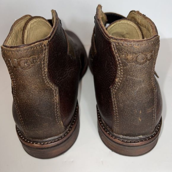UGG Australia Men\'s Graham Espresso Leather Ankle Boots Size 8 M